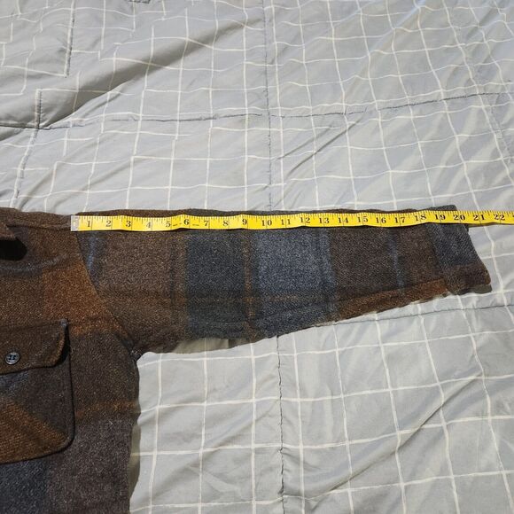 M Vtg Wool Linen Kmart Plaid Heritage Shirt Shacket Fall Hipster Retro 80s - Picture 5 of 8